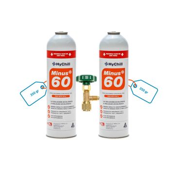 Pack 2 Envases (+ Válvula) Gas Refrigerante Orgánico Ecológico Minus 50.mirar Tablas De Presiones Para Su Regulación Y Ficha De Seguridad