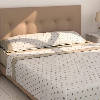 Juego De Sábanas Beige Cama 90x190/200 Cm Cuadros Nalui con