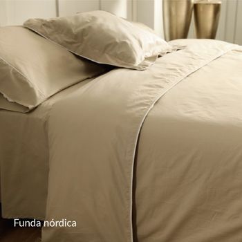 Funda De Edredón Algodón 180 Hilos Beig Don Descanso Beig  Cama 80/90