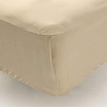 Sábana Bajera Ajustable Algodón 100% 180 Hilos Beig Don Descanso Beige  Cama 80/90