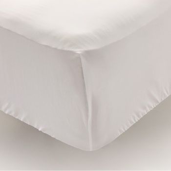 Sábana Bajera Ajustable Algodón 100% 180 Hilos Blanca Don Descanso Blanco  Cama 135/140