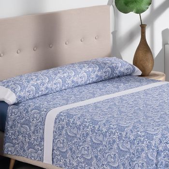 Juego De Sabanas Givette Azul Cama De 160 X 190/200. con Ofertas en  Carrefour