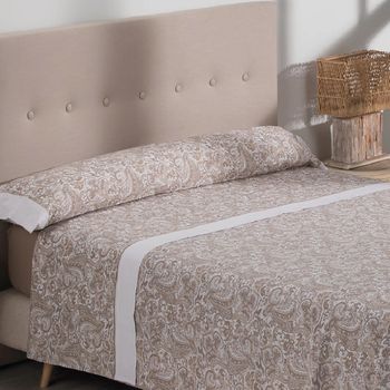 Juego De Sábanas  Beige Cama 90x190/200 Cm  Don Descanso Atenea