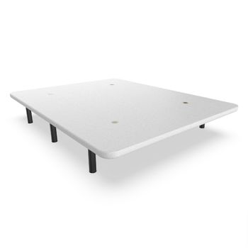 Base Tapizada Acero Con Tejido 3d Altura:±25cm Blanco Nalui    105x190 Cm