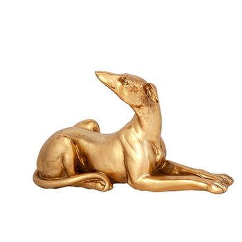 Figura Decorativa Romimex Dorado Resina Perro 33 X 19 X 10 Cm