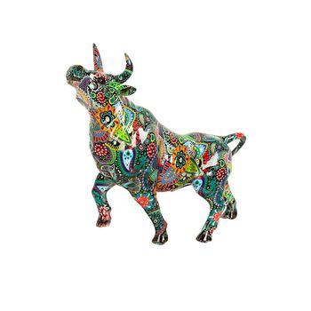 Figura Decorativa Romimex Multicolor Resina Toro 30 X 31 X 12 Cm
