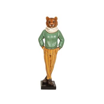 Figura Decorativa Romimex Verde Resina Tigre 14 X 37 X 10 Cm