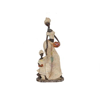 Figura Decorativa Romimex Multicolor Resina Africana Niña 17 X 38 X 11 Cm