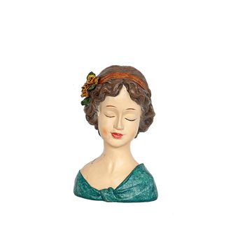 Busto Romimex Multicolor Resina Lady 20 X 29 X 17 Cm