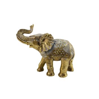 Figura Decorativa Romimex Dorado Resina Elefante 24 X 22 X 12 Cm