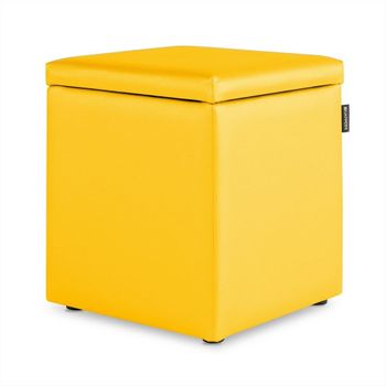 Puff Cubo Arcón Polipiel Amarillo Pack 2 Unidades