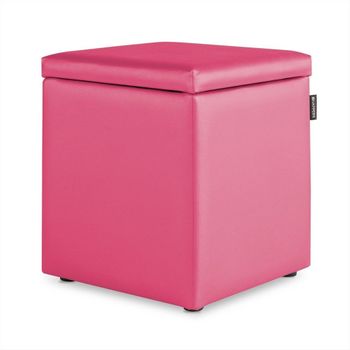 Puff Cubo Arcón Polipiel Fucsia Pack 2 Unidades