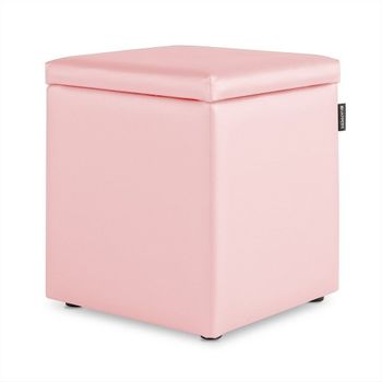 Puff Cubo Arcón Polipiel Rosa Pack 2 Unidades