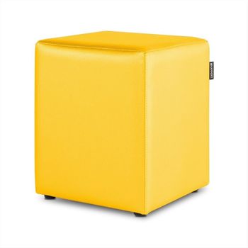 Puff Cubo Polipiel Amarillo Pack 2 Unidades