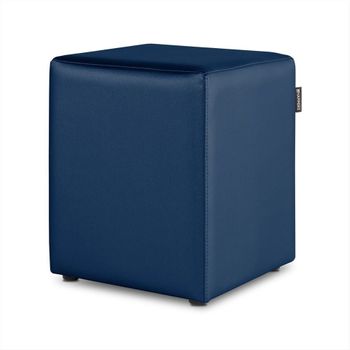 Puff Cubo Polipiel Azul Pack 2 Unidades