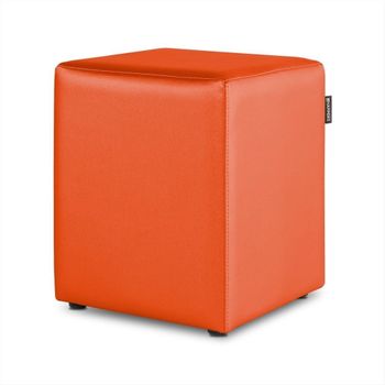 Puff Cubo Polipiel Naranja Pack 2 Unidades