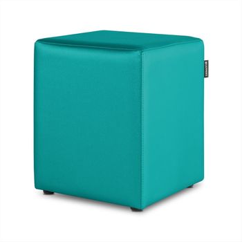 Puff Cubo Polipiel Turquesa Pack 2 Unidades