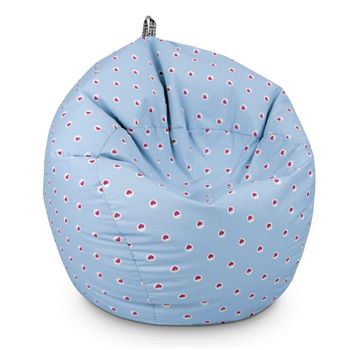 Puff Pelota Estampado Corazones Azul Happers