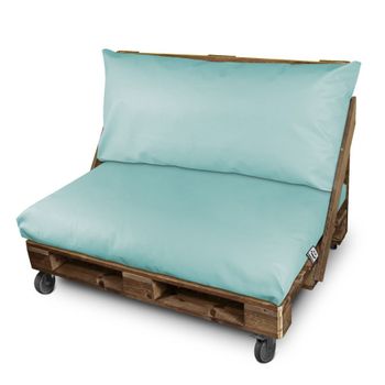 Cojín Para Palets Polipiel Exterior Azul Cielo Funda Asiento 120x80x20 Sin Relleno