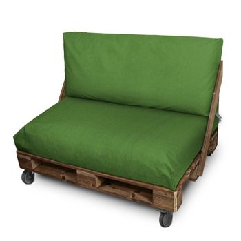 Set De Cojines Para Palets Asiento 120x80x20 + Respaldo 120x45x25 verde Naylim Mate Happers