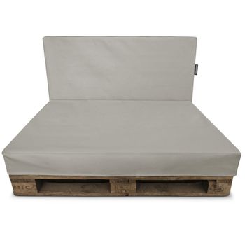 Funda Para Sofá De Palet Gris Claro Polipiel Para Interior Set 2 Unid. 120x80 (asiento) + 120x80 (respaldo)