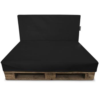 Funda Para Sofá De Palet Negro Polipiel Para Interior Set 2 Unid. 120x80 (asiento) + 120x80 (respaldo)