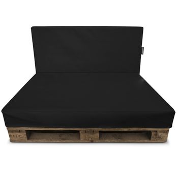 Funda Para Sofá De Palet Negro Polipiel Para Interior Respaldo 120x80x15