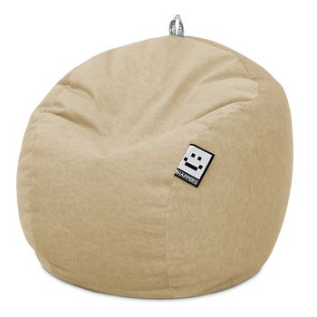 Puff Pelota Terciopelo Vintage Beige Único