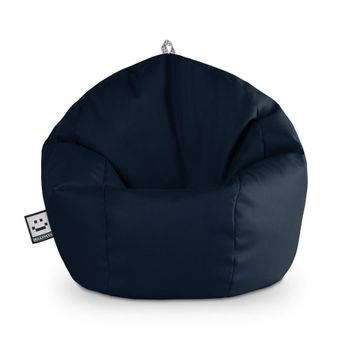 Puff Pelota Polipiel Para Exterior O Interior Azul Oscuro