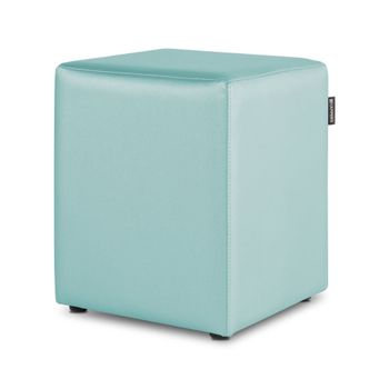 Puff Cubo Polipiel Para Exterior O Interior Azul Cielo 1 Unidad