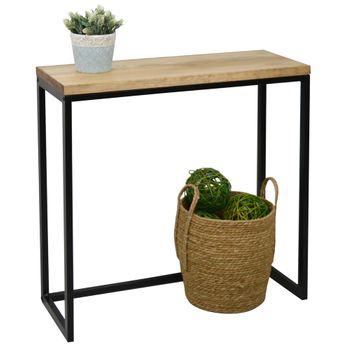 Recibidor Icub Big Wood 80x30x80cm Negro En Madera Maciza De Pino Acabado Vintage Estilo Industrial Box Furniture