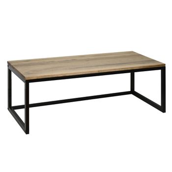 Mesa Centro Eco Three 140x45x40cm Negra En Madera Maciza De Pino Acabado Vintage Estilo Industrial Box Furniture