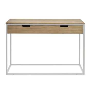 Consola Recibidor Icub Big Wood 100x30x80cm Blanco En Madera Maciza De Pino  Acabado Natural Estilo Nórdico Industrial Box Furniture con Ofertas en  Carrefour