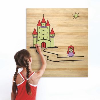 Cuadro Infantil De Madera De Pino Para Pintar Castillo 60x70cm