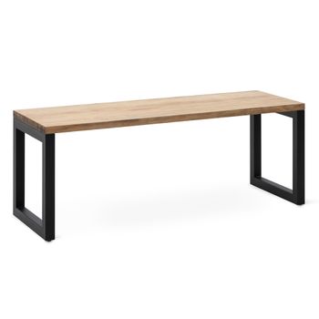 Banco Icub Strong Eco 120x40x48cm Negro En Madera Maciza De Pino Acabado Vintage Estilo Industrial Box Furniture