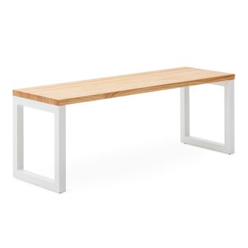 Banco Icub Strong Eco 100x40x48cm Blanco En Madera Maciza De Pino Acabado Natural Estilo Nórdico Industrial Box Furniture