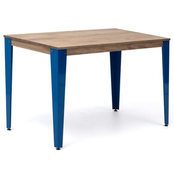 Mesa Lunds Estudio 140x60x75cm Azul Madera Efecto Vintage Estilo Industrial Box Furniture