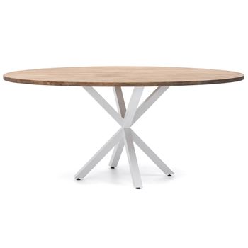 Mesa De Centro Salon Comedor Madera Maciza Natural Y Patas De Madera  Blancas, Estilo Industrial Vintage con Ofertas en Carrefour