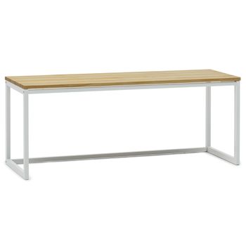 Banco Icub Eco Three 70x40x47cm Blanco En Madera Maciza De Pino Acabado Natural Estilo Nórdico Industrial Box Furniture