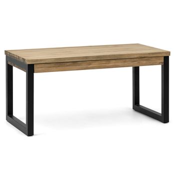 Mesa Elevable Icub Strong Eco 100x50x52cm Negra En Madera Maciza De Pino Acabado Vintage Estilo Industrial Box Furniture