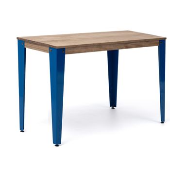 Consola Lunds 110x39x75cm Azul En Madera Maciza De Pino Acabado Vintage Estilo Industrial Box Furniture