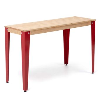 Consola Lunds 70x39x75cm Roja En Madera Maciza De Pino Acabado Natural Estilo Nórdico Industrial Box Furniture