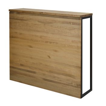 Mostrador Icub 120x30x110cm Negro En Madera Maciza De Pino Acabado Vintage Estilo Industrial Box Furniture