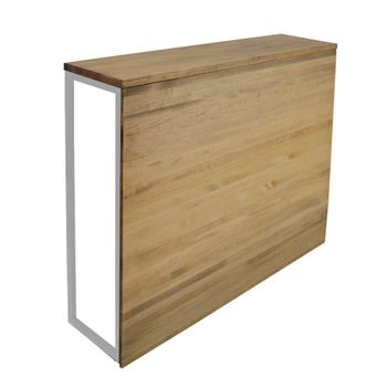 Mostrador Icub 120x30x110cm Blanco En Madera Maciza De Pino Acabado Vintage Estilo Industrial Box Furniture