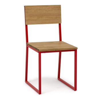 Silla Desmontable Oxford Eco Roja En Madera Maciza De Pino Acabado Vintage Estilo Industrial Box Furniture