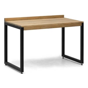 Mesa Escritorio Eco-line Negra 118x60x75cm, Tablero En Madera Maciza De Pino Acabado Envejecido Estilo Industrial Box Furniture.