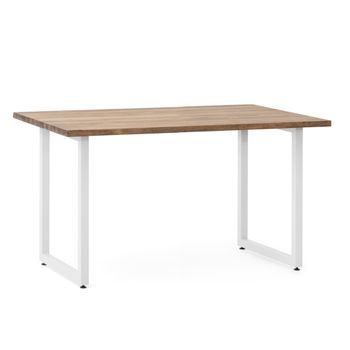 Mesa Icub Strong Eco 120x80x75cm Blanco En Madera Maciza De Pino Acabado Vintage Estilo Industrial Box Furniture