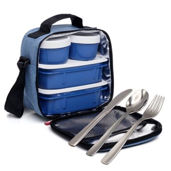 TATAY Urban Food Casual - Bolsa Térmica Porta Alimentos 3L con Recipientes,  Dots Azul