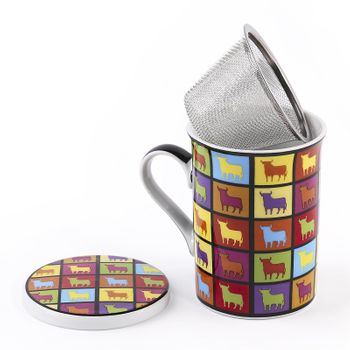 Taza De Cerámica Osborne Con Tapa Y Filtro Metálico En Estuche