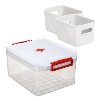 Caja Botiquín con Tapa y Bandeja TABERSEO 11,5x25x26,5 cm